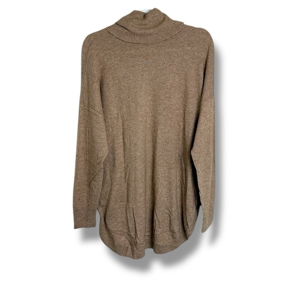 Madewell Crestland Side-Button Turtleneck Merino Wool Tunic Sweater Tan Size XL - Picture 8 of 8